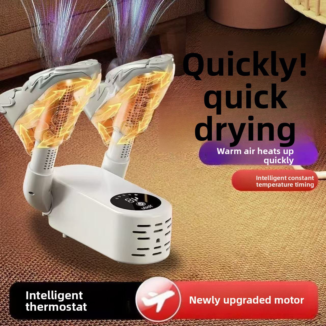 Folding Electric Shoe Dryer With Sterilizing Deodorizer